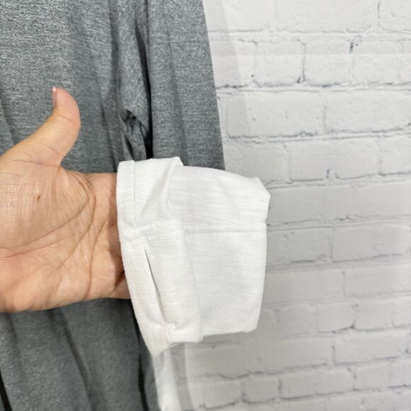 Nike Spartan Long Sleeve Shirt Men Large Gray White Layered Streetwear Dri Fit - Picture 9 of 10